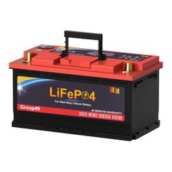 #2 New LiFePO4 Lithium Car Battery, 12V 90AH 1300CCA Group 49