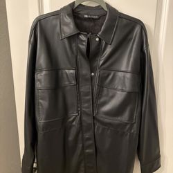 Zara Faux Shirt/Leather Jacket 