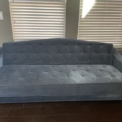 Tufted Sofa Sleeper  Blue Velvet