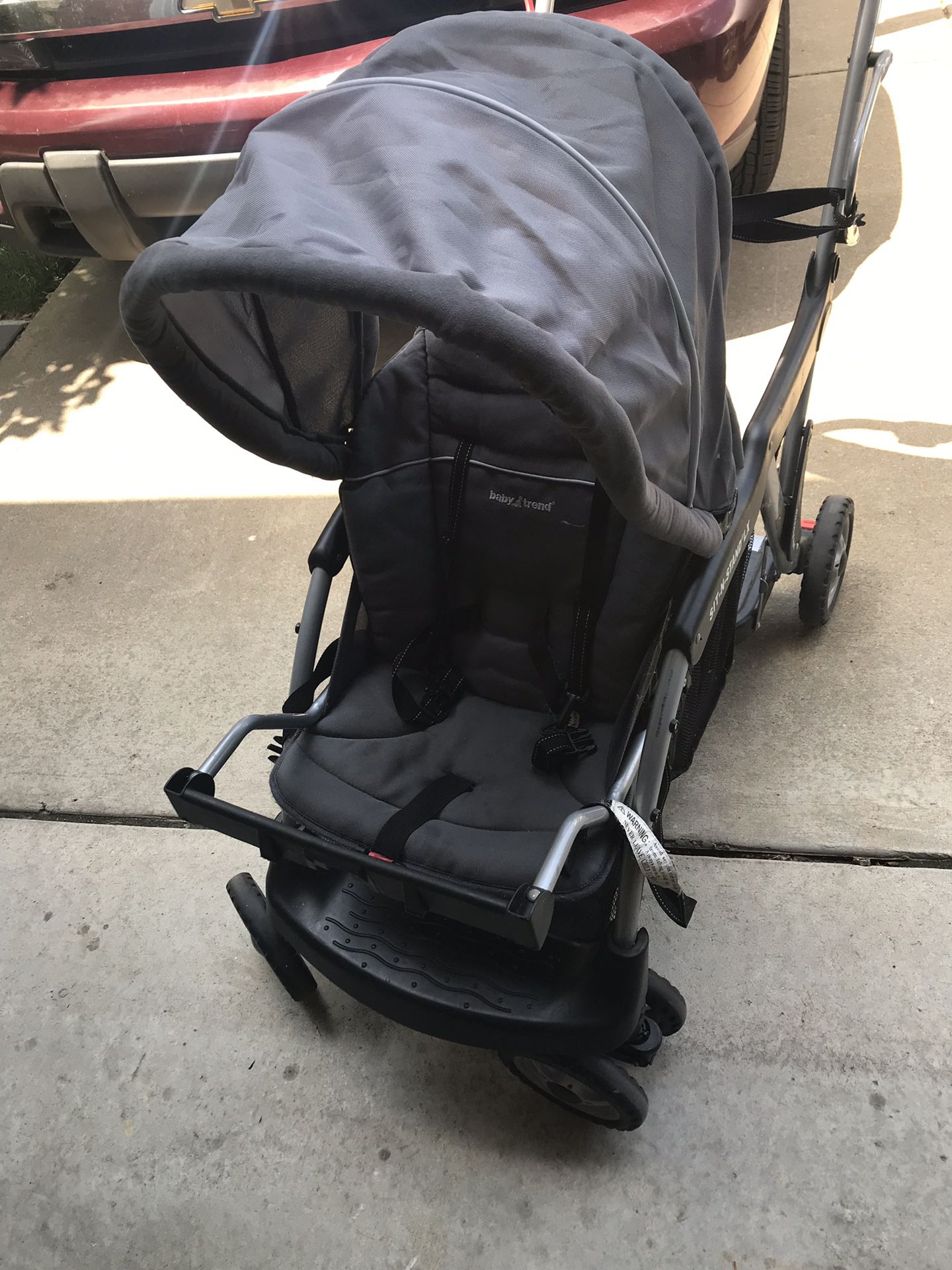 Double stroller toddler and baby