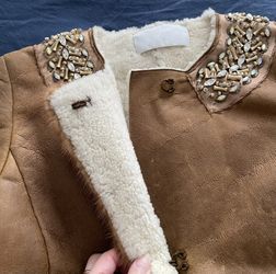Prada Fall 2004 Runway Altered Shearling Coat With Mink Beading 