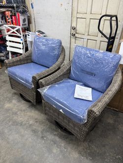 Brooke Mill Swivel Glider Chairs with CushionGuard Putty Cushions