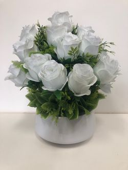 White artificial flowers.