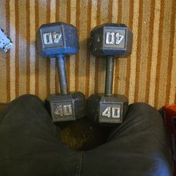 Two 40lb Dumbbells 
