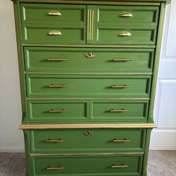 Green & Gold Vintage Dresser 