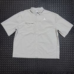 Nike ACG Orb Weaver UV Repel Short Sleeve Shirt Gray HJ2883-009 Mens Large NEW