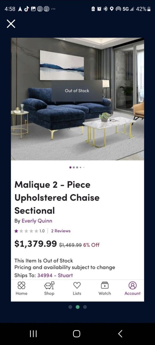 Blue Sectional