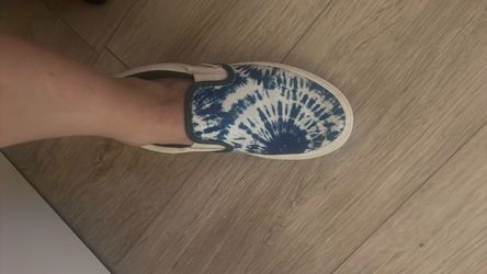 Tie dye slip on vans