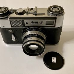 PARTS ONLY - FED 5 35mm Rangefinder Film Camera w/ Industar N-61 L/D 53 mm f/2.8 Lens