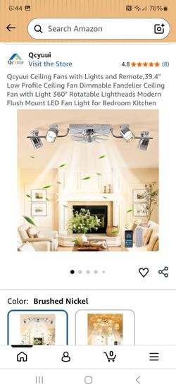 Ceiling fan with lights and remote 39.4 in low profile Ceiling fan with lights new in box pick up in pomona $80