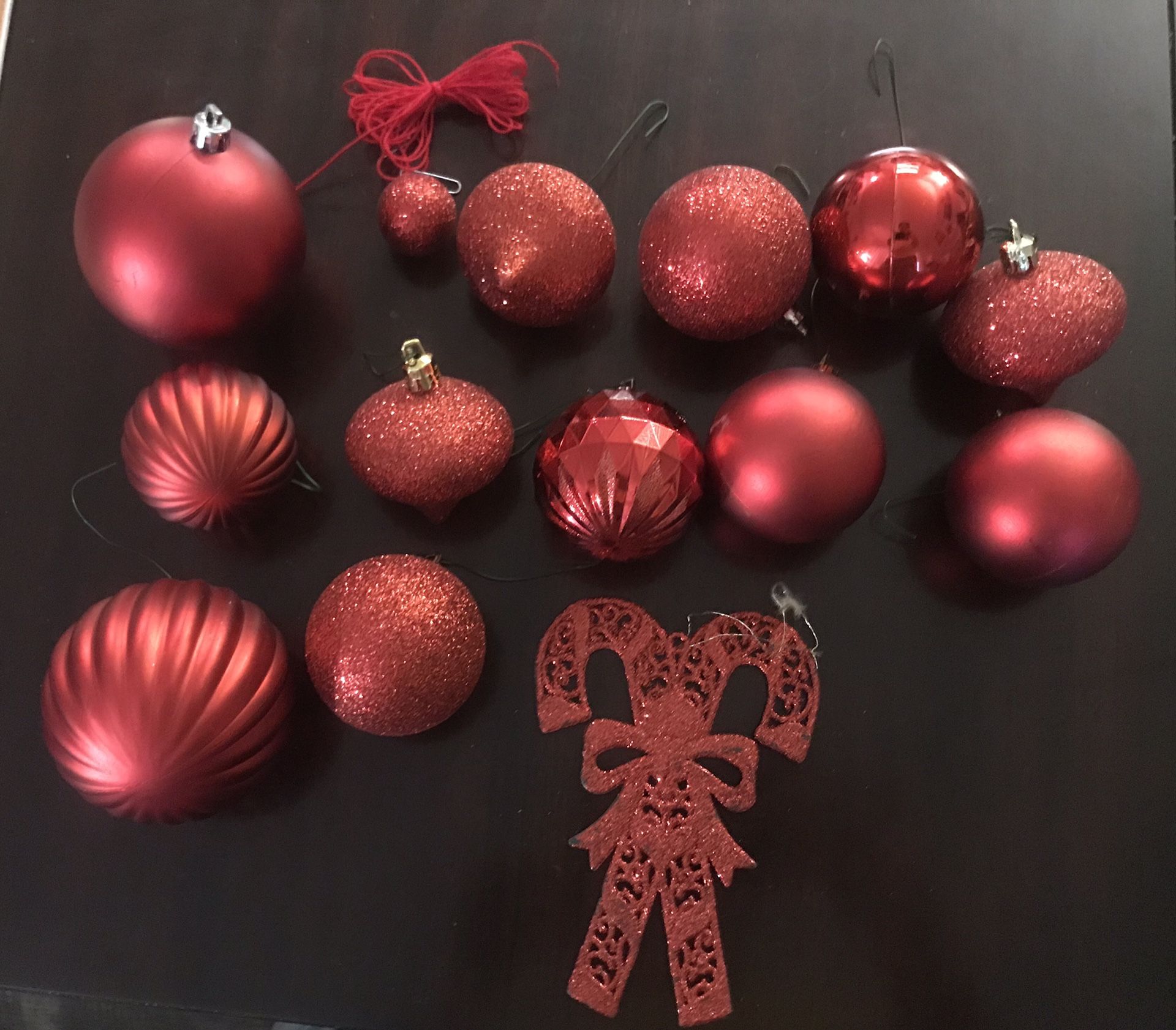 14 Red Christmas ornaments