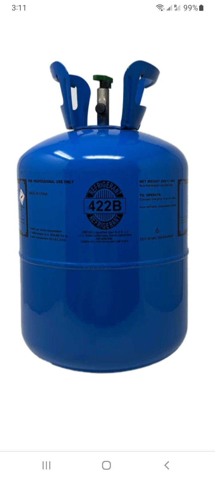 New Unopened Sealed 422B Liquefied Gas Un3163 For AC And Refrigerator 25 Pounds $300 Please Check Out All Pictures Pick Up At Country Club And Grant