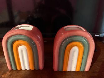 Ceramic Rainbow Bookends Set of 2