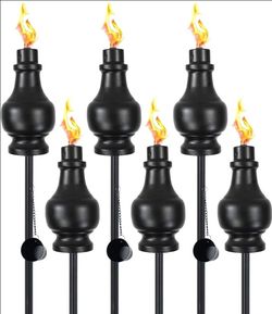 METAL CITRONELLA TORCHES (6 PACK)