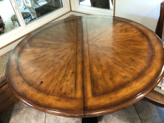 Solid Round kitchen wood table and chairs