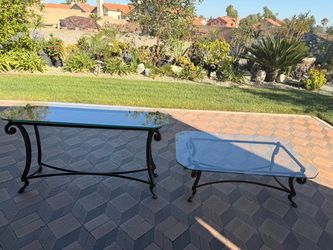 Glass Top Wrought Iron Table Set