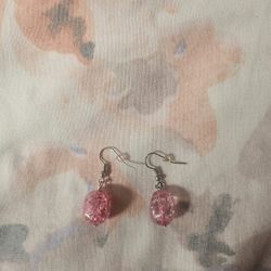 Pink Crystal Earrings 