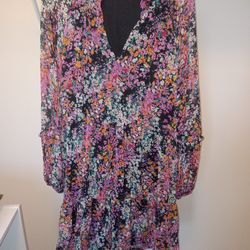 Womens Vince Camuto Black/multi Color Floral Dress Size Small New With Tags 