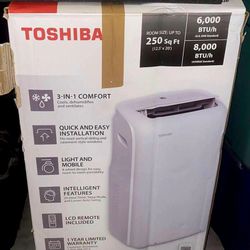 8,000 BTU Portable Air Conditioner Cools 350 Sq. Ft. with Dehumidifier and Remote in White