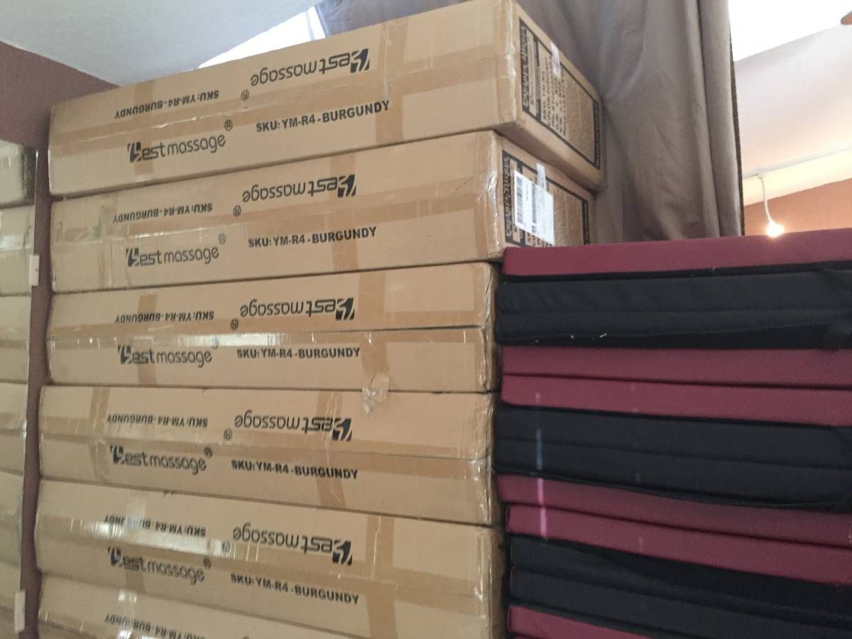 12 Matching Gym Exercise Folding Mats 4ftx8ft 2in Burgundy 