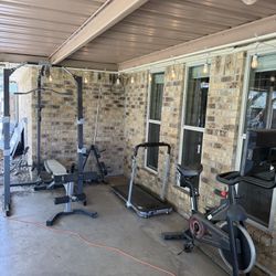 Gym Equipment And Bicycle 