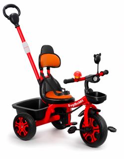 2-in-1 Kids Tricycle w/ Parent Push Handle – Ages 2-5