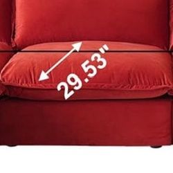 Sectional 1 Section Sofa. Modern Comfy Cloud Couch with  Cushion Covers Removable. 
