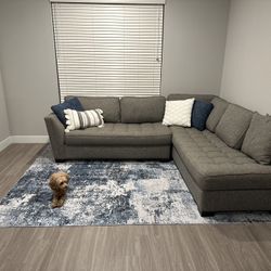 Gray Tufted Sectional Couch