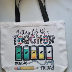 Teacher Themed Tote Bag 