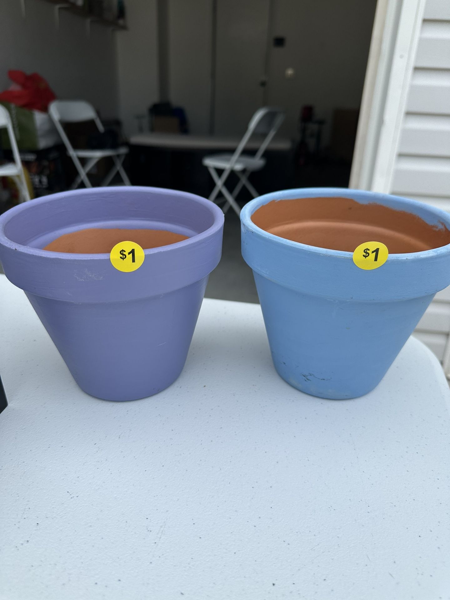 Painted Clay Flower Pots