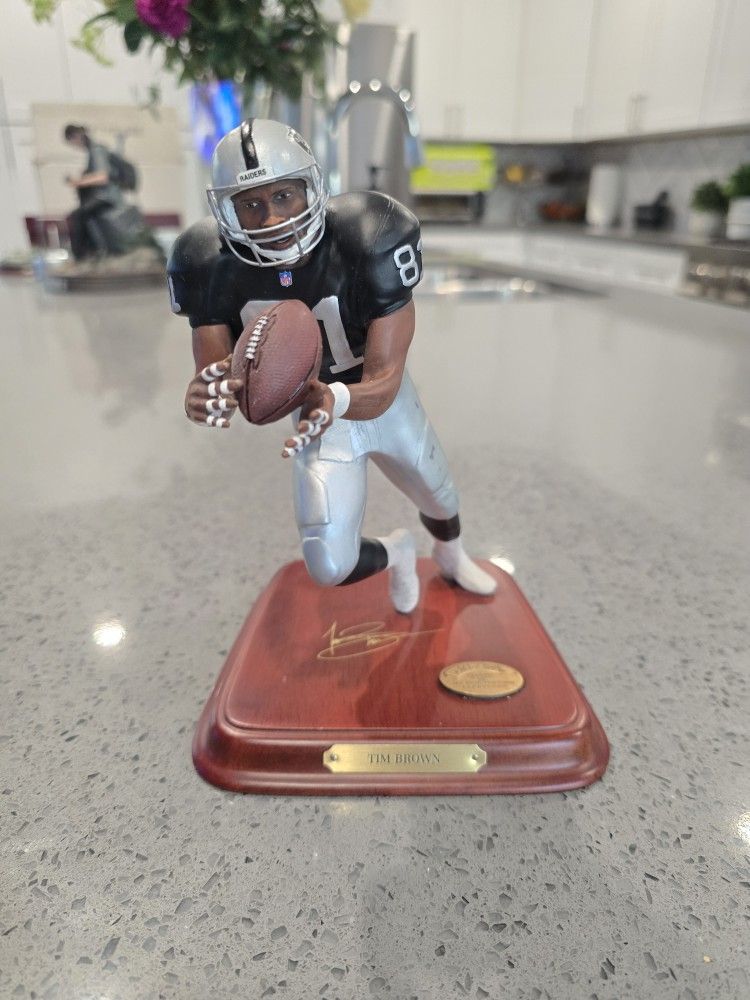 Danbury Mint Tim Brown Oakland Las Vegas Raiders Statue Figurine Football