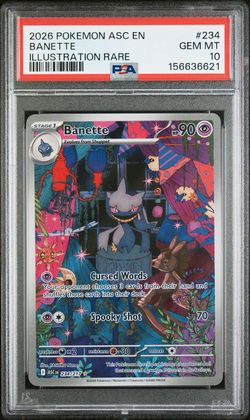 2026 POKEMON ASC EN-ASCENDED HEROES ILLUSTRATION RARE #234 BANETTE PSA 10