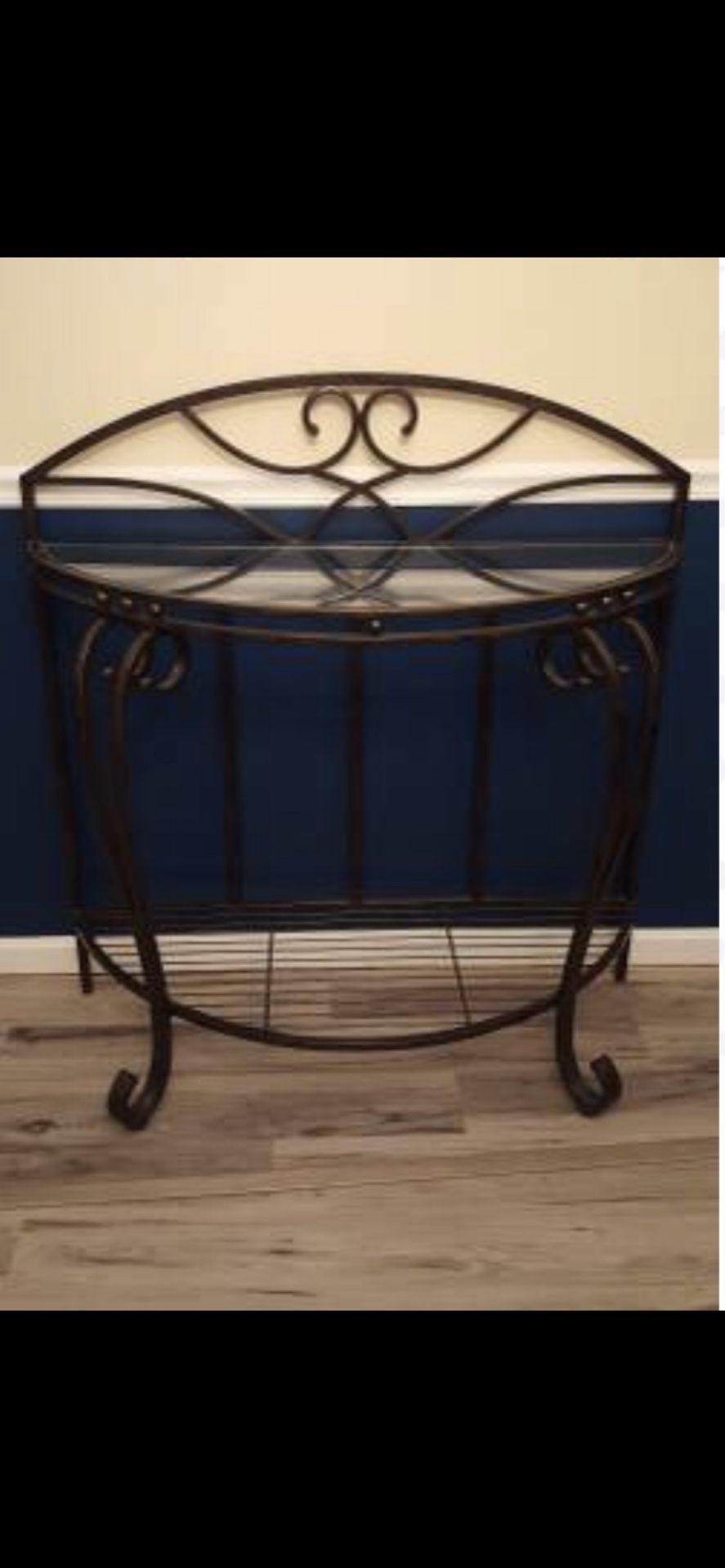 OBO Beautiful Bronze Glass Top Console Table. Excellent condition!