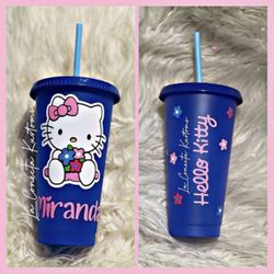 Brand new custom hello kitty cold cup . 
