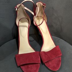 Red Suede Aldo Heels, Like New, Size 11