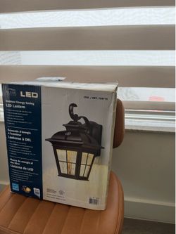 Altair Lighting AL-2163 LED Outdoor Wall Lantern, Dusk-to-Dawn Photocell, Black