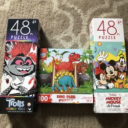 Three Children’s Puzzles. New Unopened