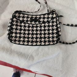 Vera Bradley Black And White Houndstooth Crossbody