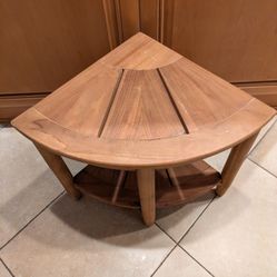 "NEW" Solid Teak Corner Shelf / Bench "Great Piece"