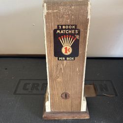 Vintage Universal Book Matches Wood Vending Machine Coin Operated