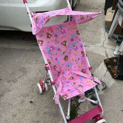 Girl Teddy Bear Umbrella Stroller 