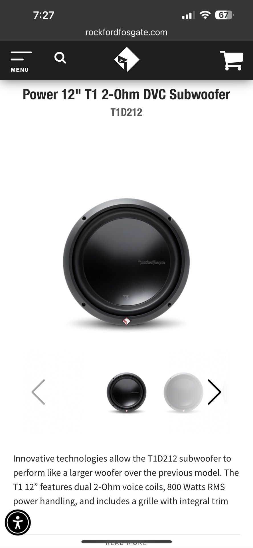 Rockford Fosgate T1D2 12”. Two Of Them