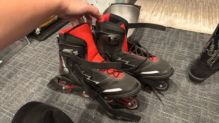 Black and Red Inline Roller Skates