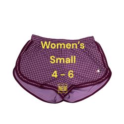 Women's Champion Small 4 - 6 Shorts Houndstooth Drawstring Waist Activewear Athletic Active New