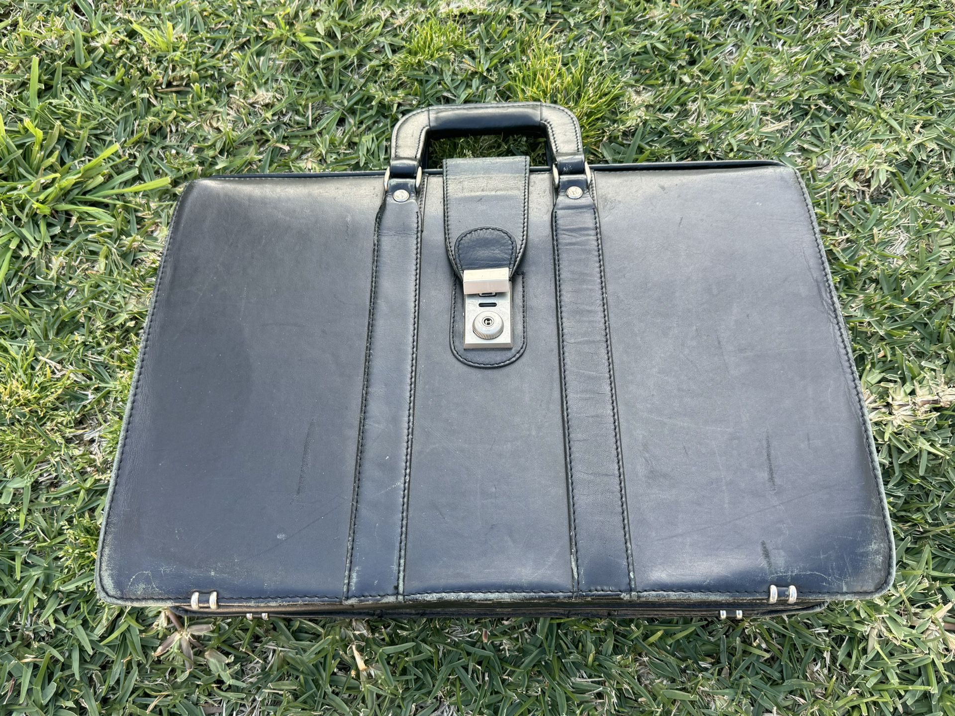 Vintage Bellino Full Grain Leather Case Diplomat Computer Bag