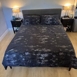 Queen Bed Frame With Mattress From Clean Apartment