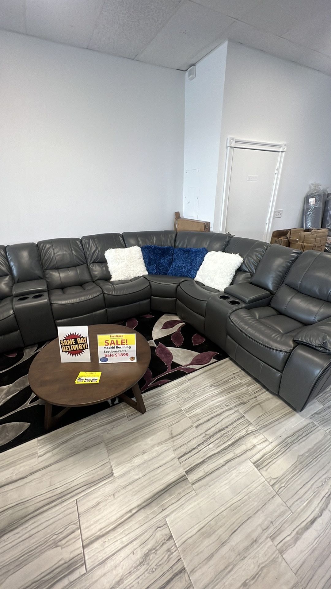 GRAY MADRID SECTIONAL SOFA