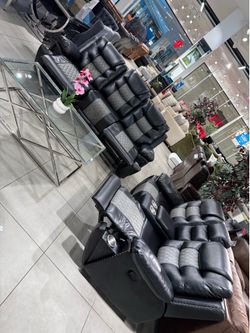 Manual Recliner  Sofa Set 🖤🩶