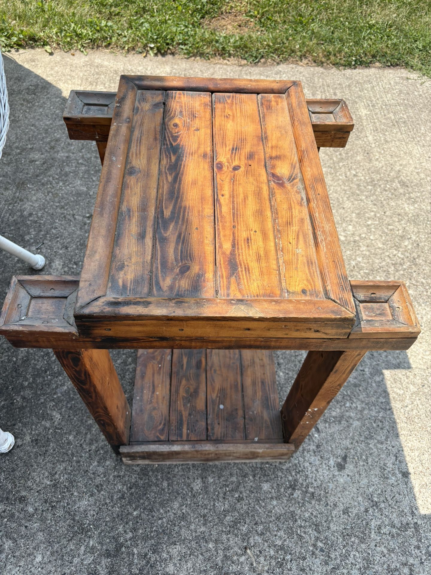 Wood End Table Rustic Farmhouse