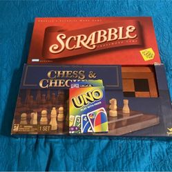 Chess& Checkers Uno Play With Pride  Scrabble Cross World Game 2001 